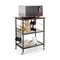 Gymax 3-Tier Kitchen Serving Cart Utility Standing Microwave Rack w/ Hooks